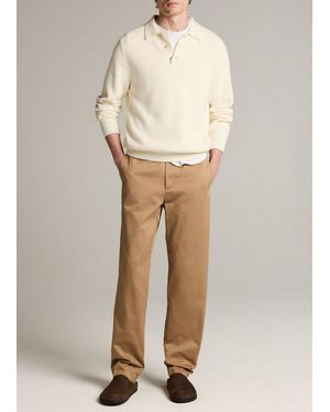 Vince Owen Athletic Brushed Cotton Twill Chino - Natural