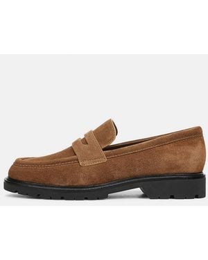 Vince Siena Suede Lug-Sole Loafer - White