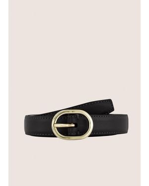 Vince Avery 20Mm Stitched Leather Belt - Black