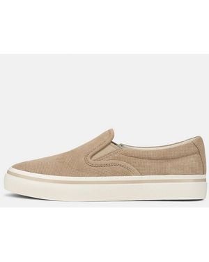 Vince Blair Perforated Suede Trainer - White