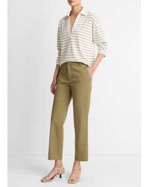 Vince Avery Mid-Rise Italian Stretch-Cotton Chino Pant - Natural