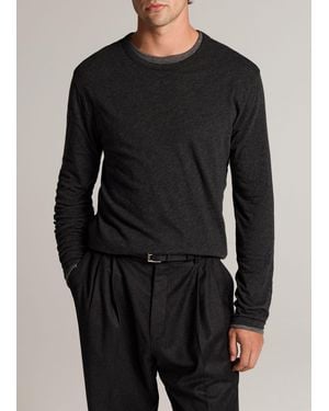 Vince Slub Pima Cotton Double-Layer T-Shirt - Black