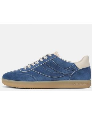 Vince Oasis Contrast-Edge Suede Trainer - Blue