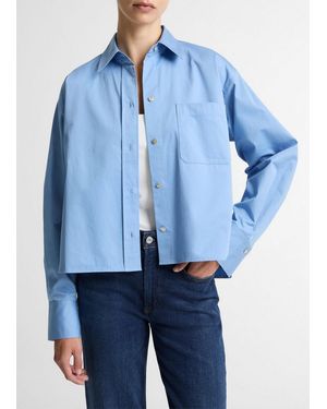 Vince Cropped Long Sleeve Shirt - Blue