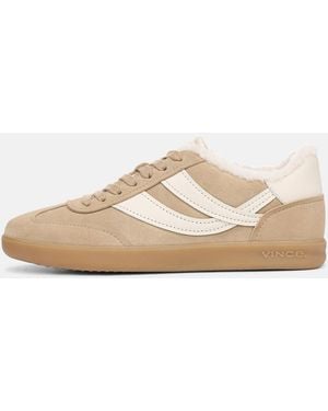 Vince Oasis Suede & Shearling Trainer - White