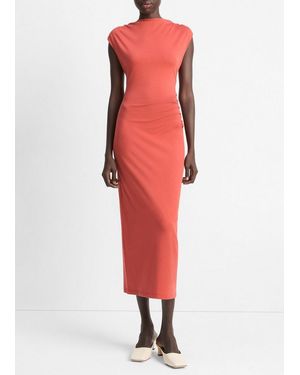 Vince Pima Cotton Muscle-Tee Dress - Red
