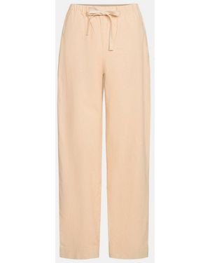 Vince Hemp-Cotton Tie-Front Pull-On Pant - White