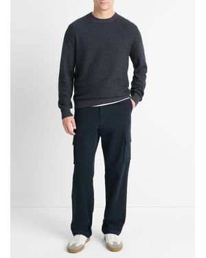 Vince Geo-Jacquard Wool-Blend Crew Neck Jumper - Blue
