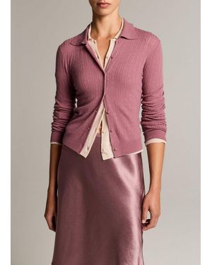 Vince Pointelle Wool Collared Cardigan