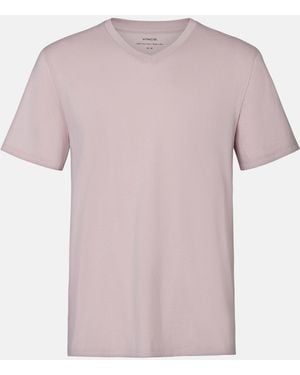 Vince Pima Cotton V-Neck T-Shirt - Pink