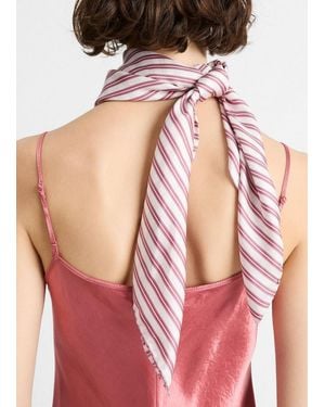 Vince Till Stripe Silk Scarf - Pink