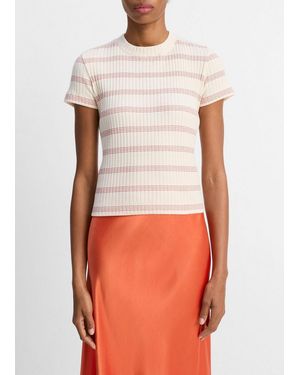 Vince Striped Ribbed Top - Orange