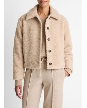 Vince Collared Sherpa Jacket - Natural