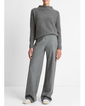 Vince High Waist Wool Blend Bias Pant - Grey
