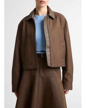 Vince Casual Cotton Twill Jacket - Brown