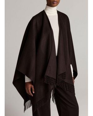 Vince Fringed Double-Face Wool-Cashmere Cape - Black