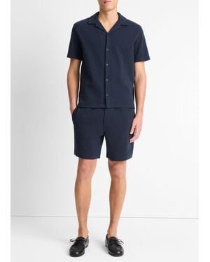 Vince Cotton Bouclé Pull-On Short - Blue