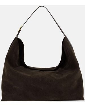 Vince Vivian Suede Medium Hobo Bag - Black