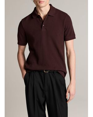 Vince Variegated Pima Cotton Polo Shirt - Black