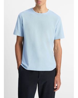 Vince Pima Cotton Piqué Crew Neck T-Shirt - Blue