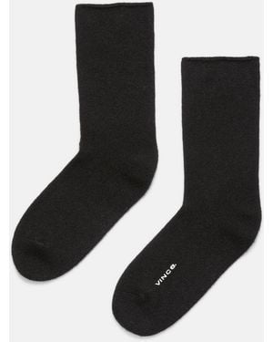 Vince Cashmere Jersey Short Sock - Black