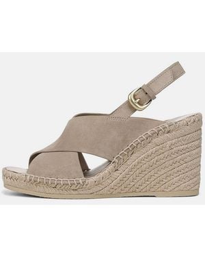 Vince Georgia Suede Espadrille Wedge Sandals - Natural