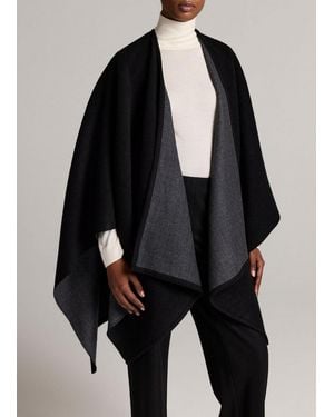 Vince Double-Face Wool-Cashmere Cape - Black