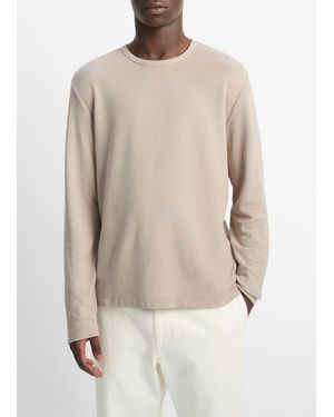 Vince Pima Cotton Piqué Long-Sleeve T-Shirt - Natural