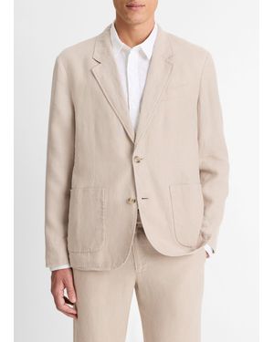 Vince Relaxed Hemp Blazer, Pumice Rock, Size S - Natural