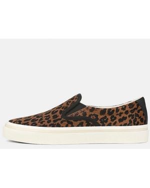 Vince Blair Leopard-Print Calf Hair Sneaker - White