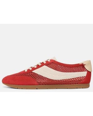 Vince La Suede & Netting Slip-On Runner Trainer - Red