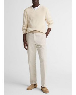 Vince Linen-Cotton Classic Pant - Natural