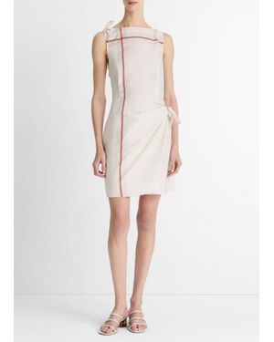 Vince Handkerchief-Stripe Wrap Dress - White