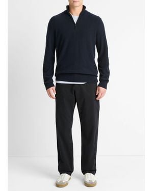 Vince Plush Cashmere Quarter-Zip Jumper - Blue