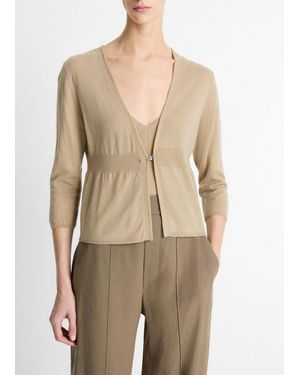 Vince Wool & Cashmere-Blend Single-Button Cardigan - Natural