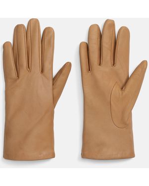 Vince Cashmere-Lined Short Leather Glove - White