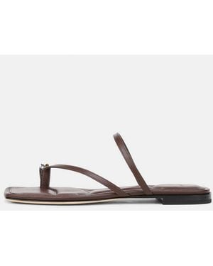 Vince Polli Leather Toe-Ring Sandal - White