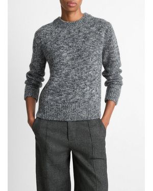 Vince Plush Cashmere Funnel-Neck Jumper - Grey