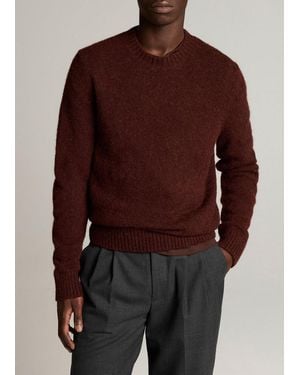 Vince Mottled Marl Crew Neck Jumper - Brown