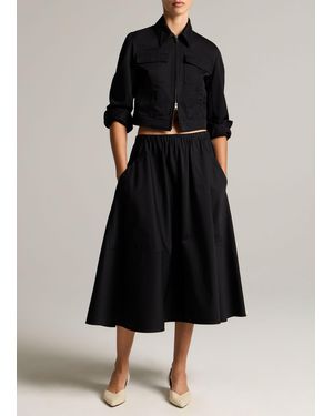 Vince Cotton Full Skirt - Black