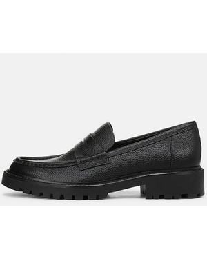 Vince Delmore Leather Lug-Sole Loafer - Black