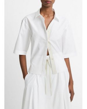 Vince Canvas Tape Cotton Button-Front Shirt - White