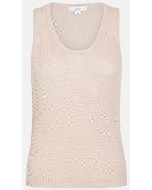Vince Beachy Linen Tank - White