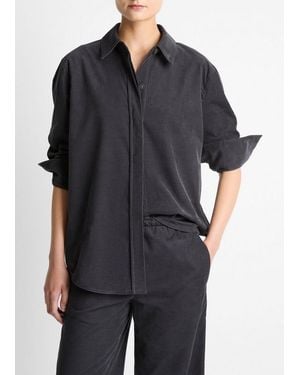 Vince Cotton Corduroy Oversized Shirt - Black