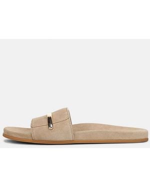 Vince Sadie Suede Slide Sandal - White