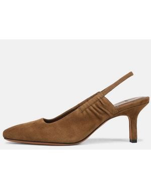 Vince Venice Suede Slingback Heel - White