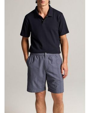 Vince Mesh-Knit Cotton-Blend Snap Polo Shirt - Blue