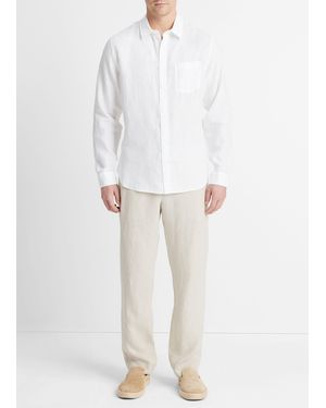 Vince Linen Long Sleeve - White