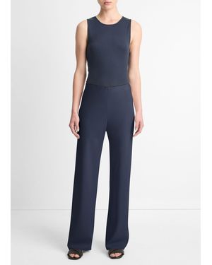 Vince Colette High-Rise Crepe Bias Pant - Blue