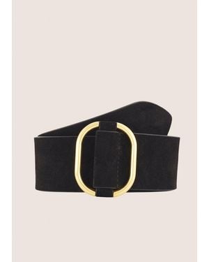 Vince Willa 50Mm Suede Waist Belt - Black
